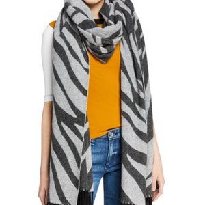 Oversized Zebra Wool Scarf